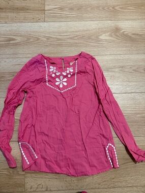 Pink Embroidered Long-Sleeve Children’s Gymboree Top Girls size 9